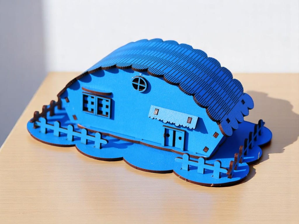 Laser Cut Wooden Toy House for Kids