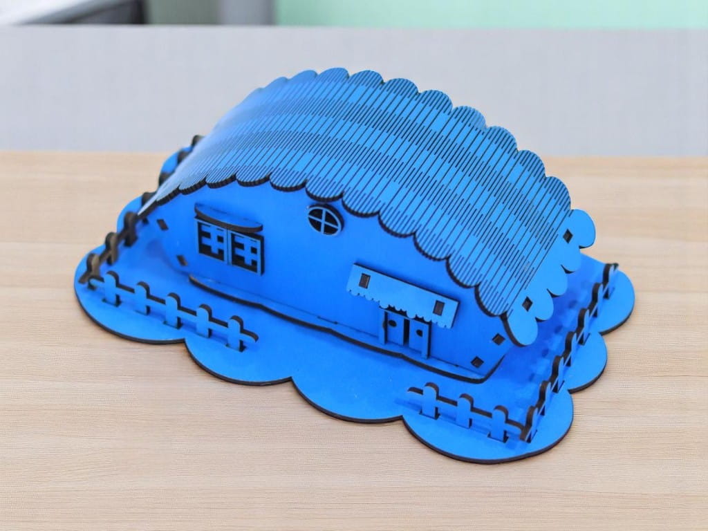 Laser Cut Wooden Toy House for Kids