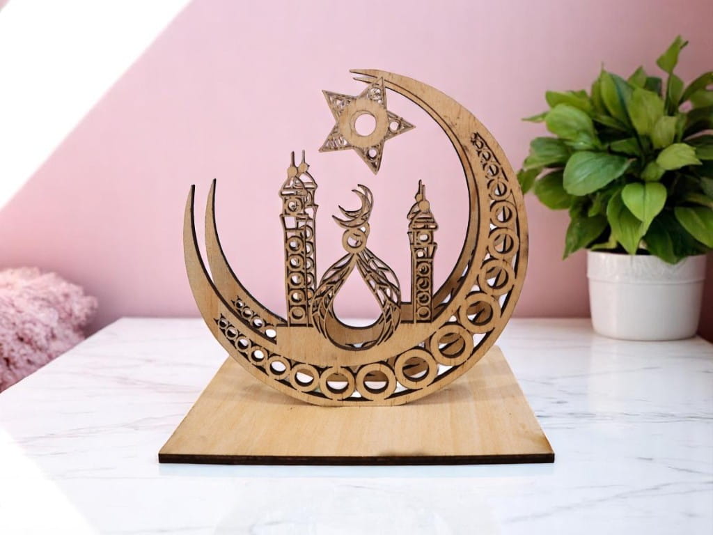 Laser Cut Crescent Moon Napkin Holder Stand