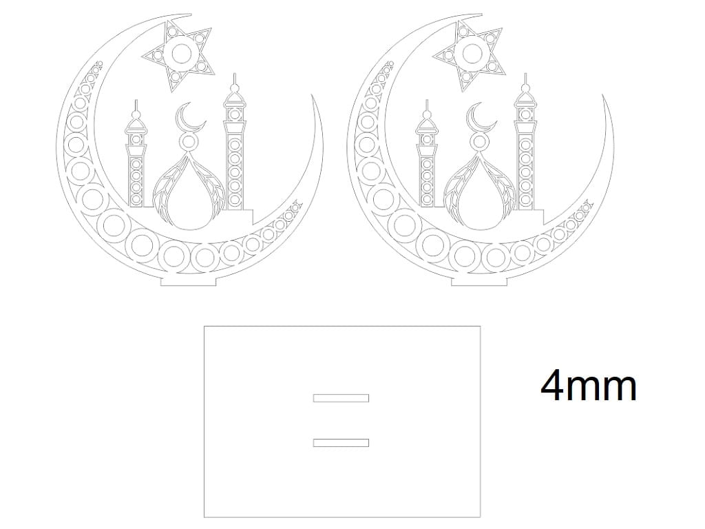 Laser Cut Crescent Moon Napkin Holder Stand
