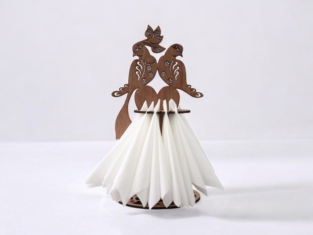 Laser Cut Wooden Peacock Napkin Holder