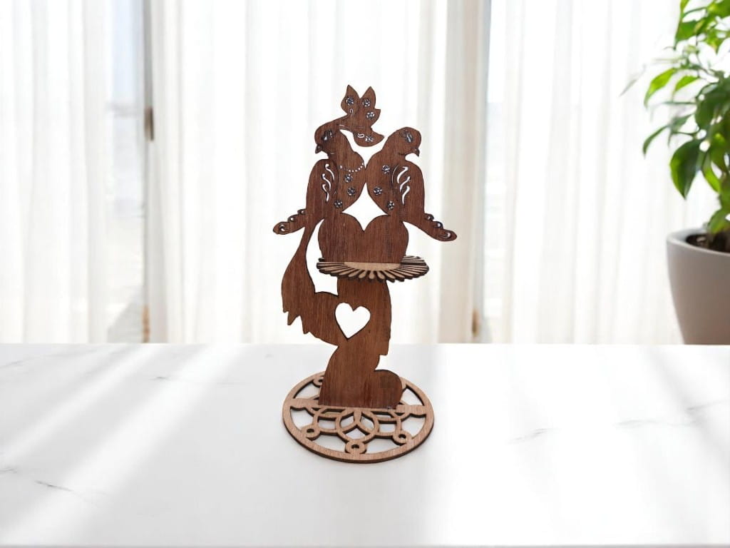 Laser Cut Wooden Peacock Napkin Holder