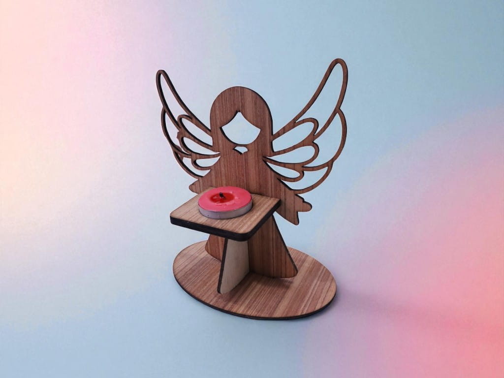 Laser Cut Angel Tea Light Candle Holder
