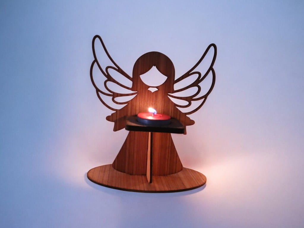 Laser Cut Angel Tea Light Candle Holder