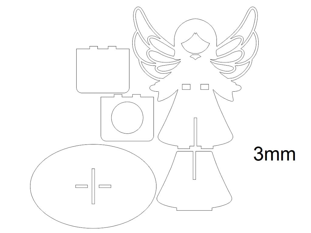 Laser Cut Angel Tea Light Candle Holder