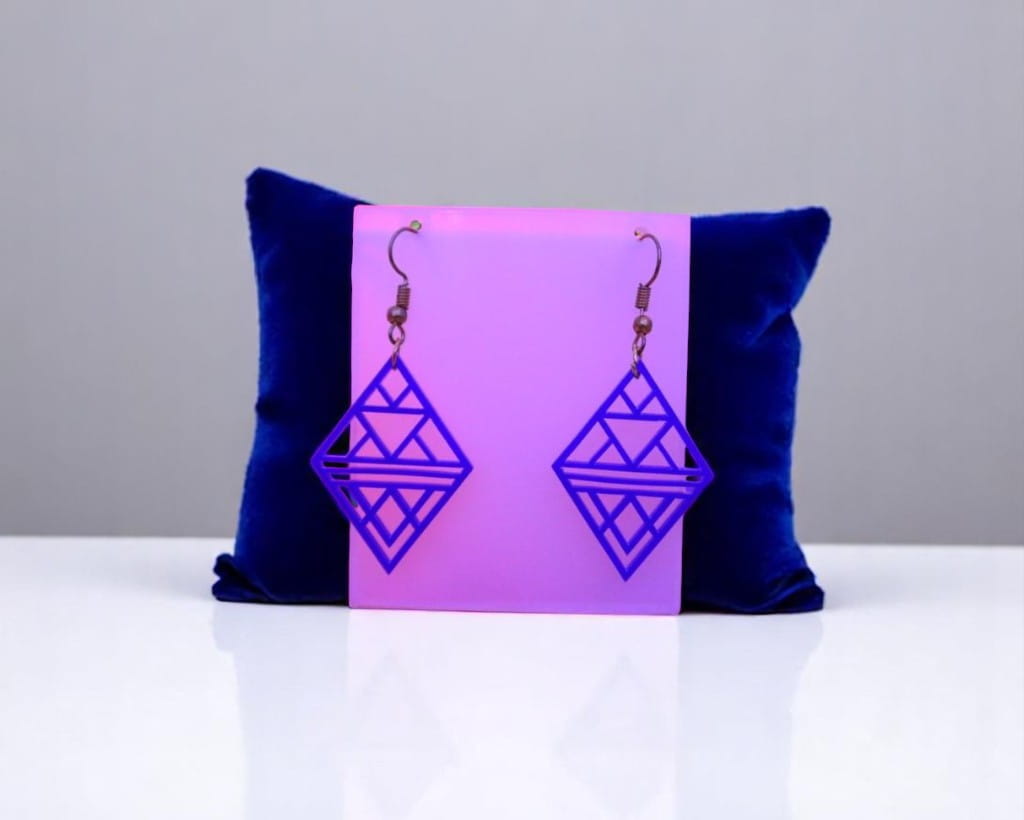 Laser Cut Acrylic Geometric Earrings