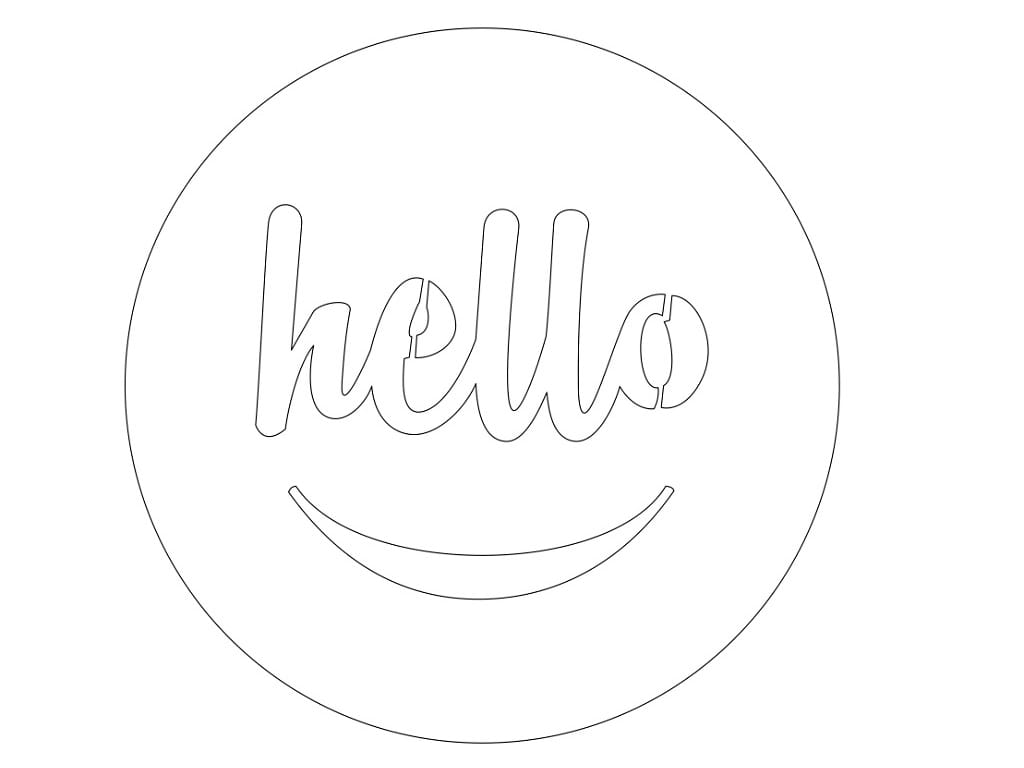Laser Cut Hello Smiley Face Wooden Craft
