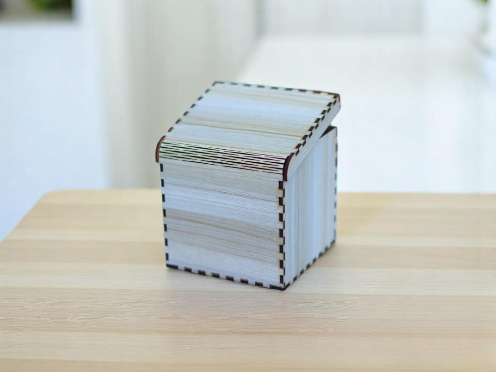 Laser Cut Wooden Gift Box with Living Hinge Lid