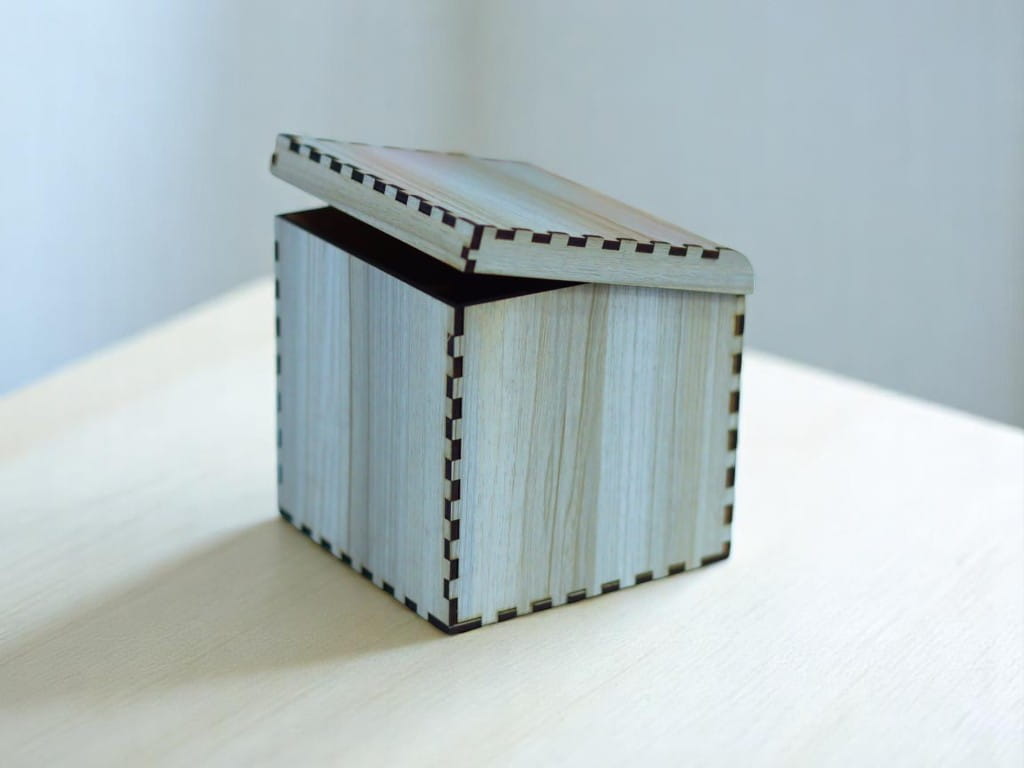 Laser Cut Wooden Gift Box with Living Hinge Lid