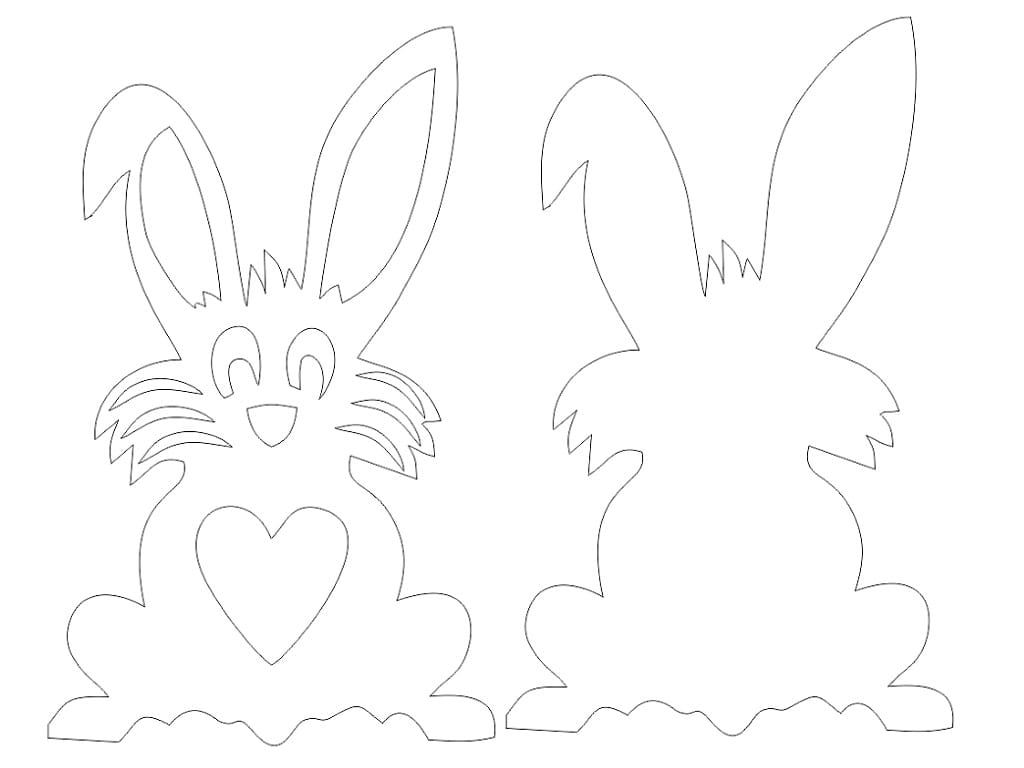 Laser Cut Wooden Easter Bunny Decorations