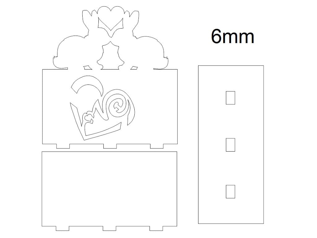 Laser Cut Bunny Valentines Day Decor Stand