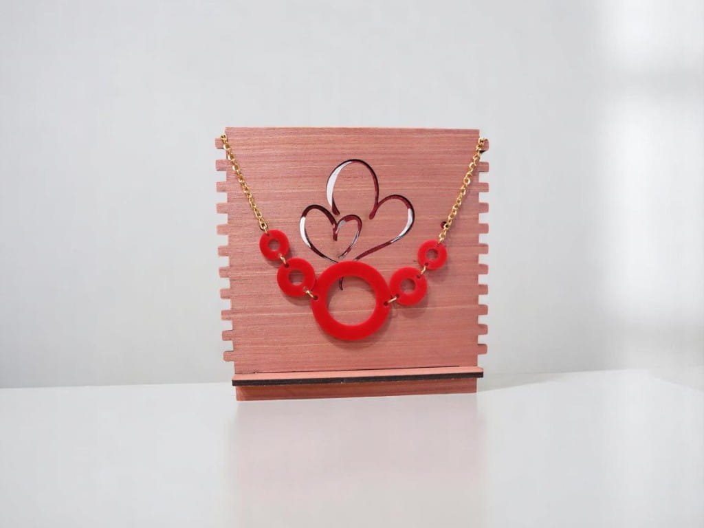 Laser Cut Acrylic Dangle Earrings with Necklace