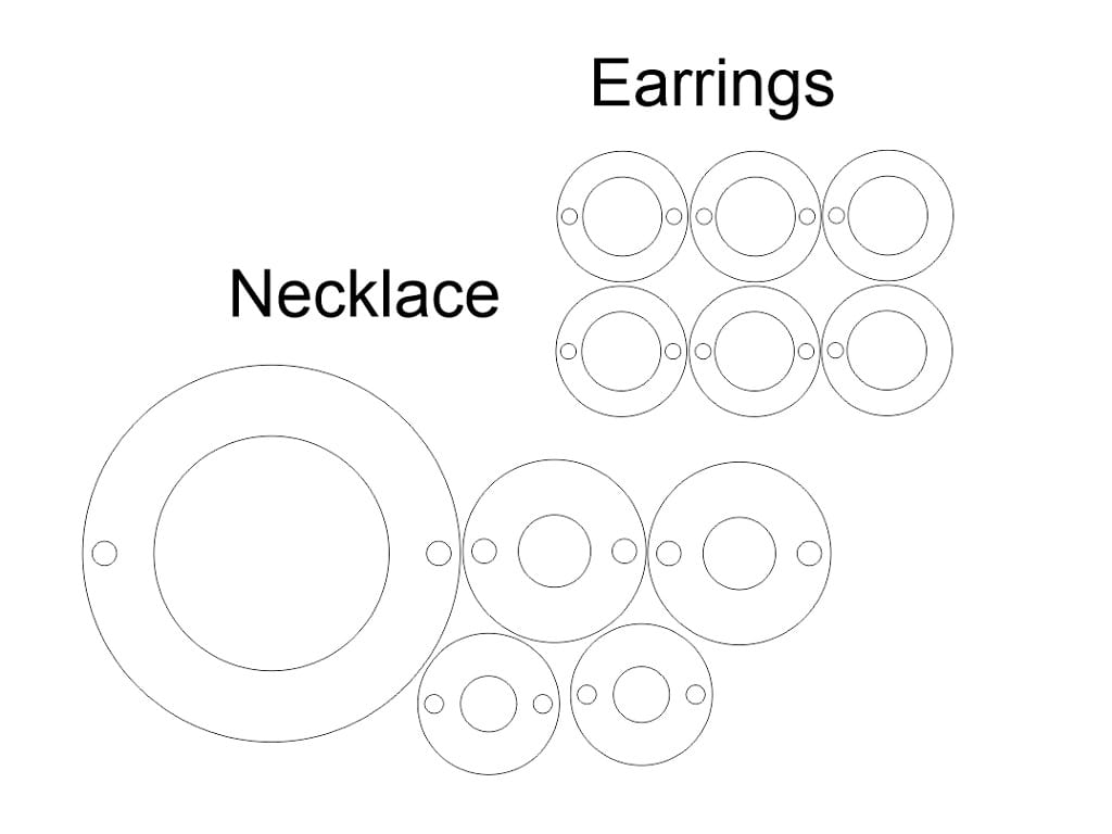 Laser Cut Acrylic Dangle Earrings with Necklace