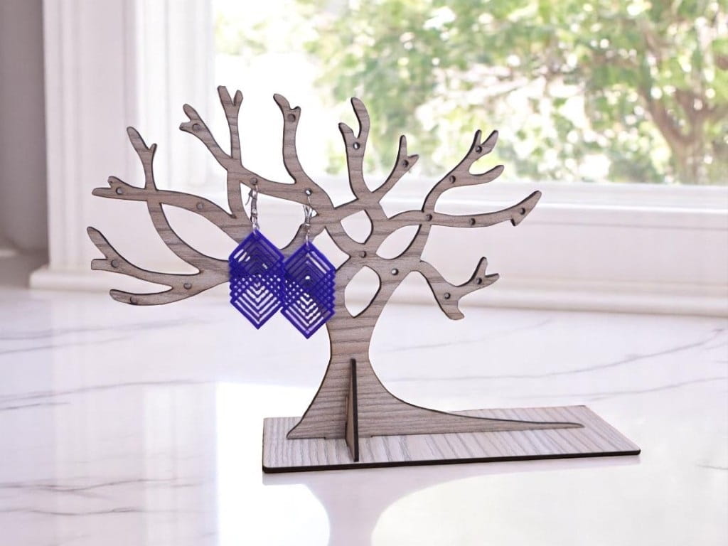Laser Cut Acrylic Geometric Pattern Earrings