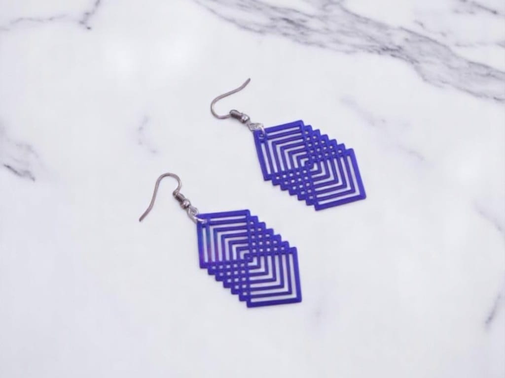 Laser Cut Acrylic Geometric Pattern Earrings