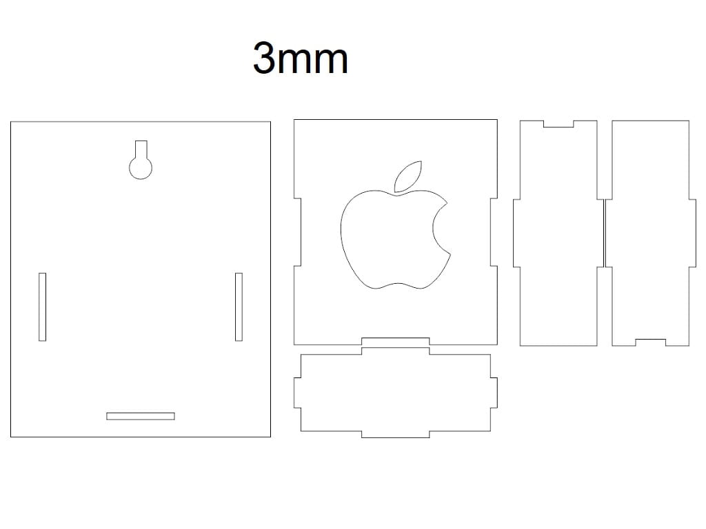 Laser Cut Wall Mount Apple Phone Holder
