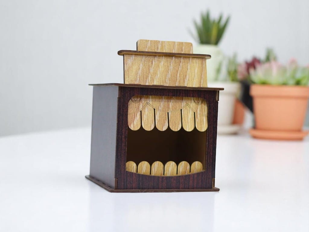 Laser Cut Creepy Wooden Box Halloween Gift Box