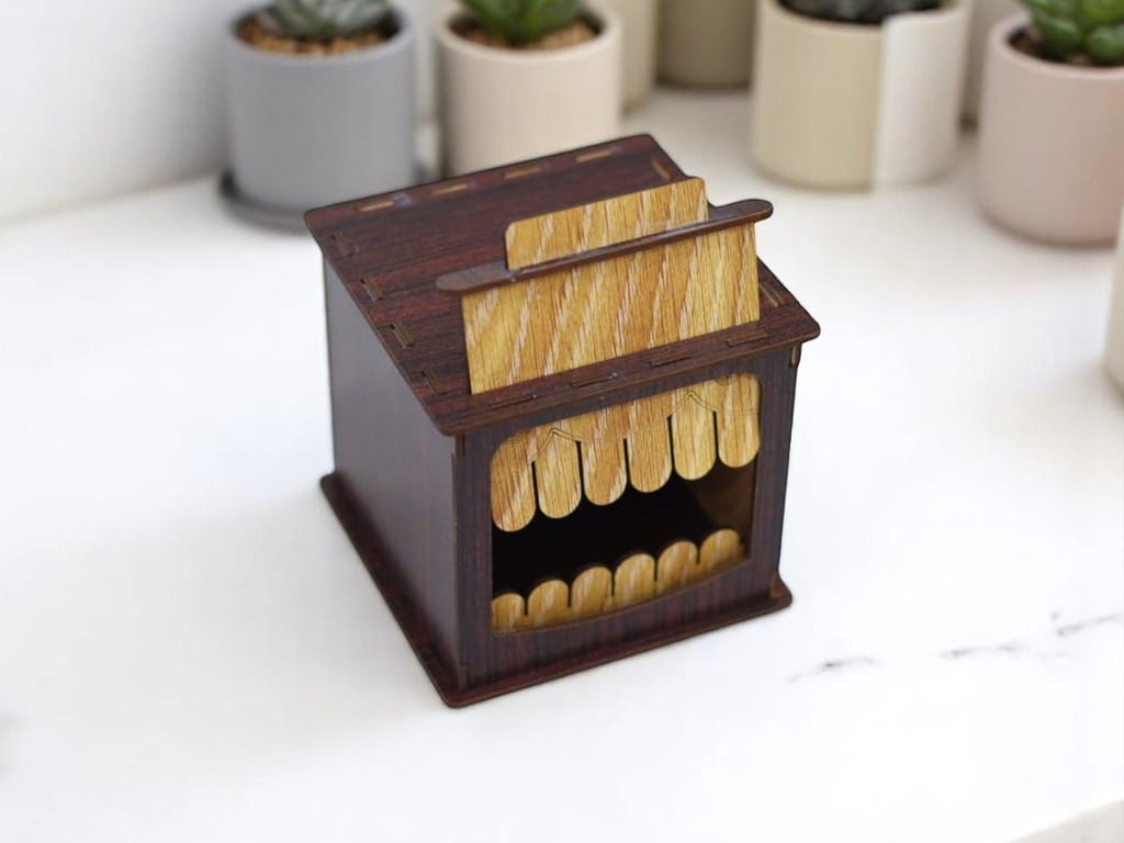 Laser Cut Creepy Wooden Box Halloween Gift Box