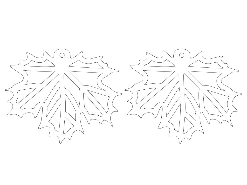 Laser Cut Acrylic Maple Leaf Earrings