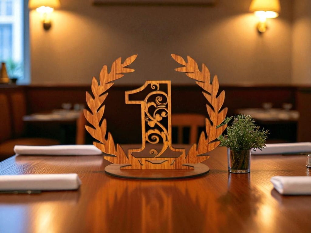 Laser Cut Wooden Floral Wreath Table Numbers
