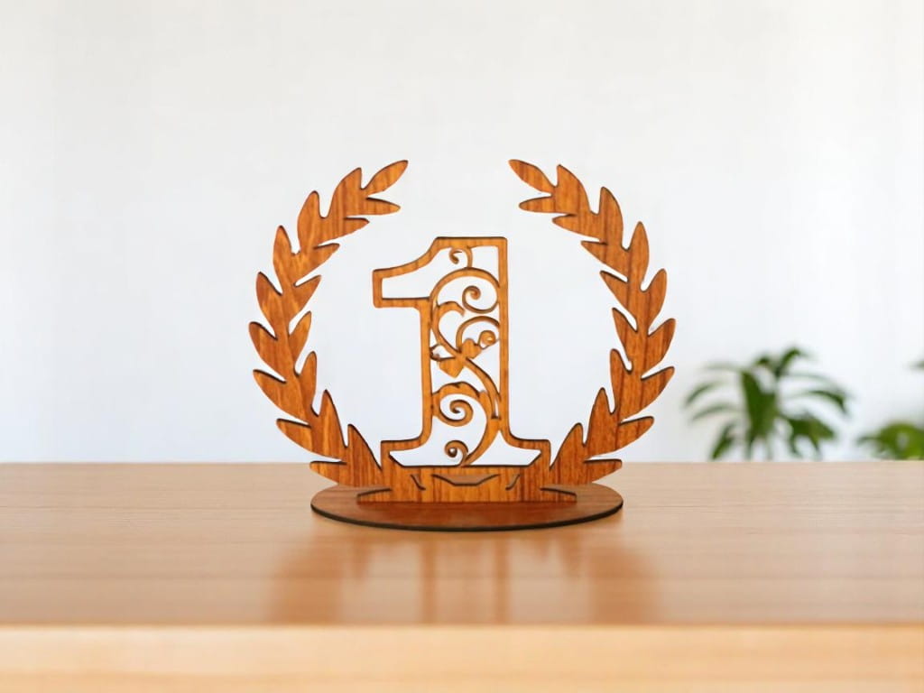 Laser Cut Wooden Floral Wreath Table Numbers