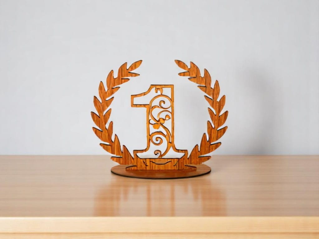 Laser Cut Wooden Floral Wreath Table Numbers