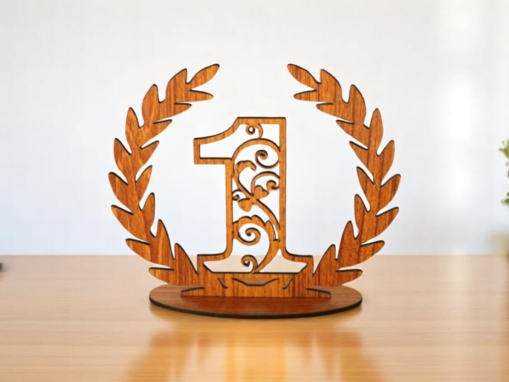 Laser Cut Wooden Floral Wreath Table Numbers