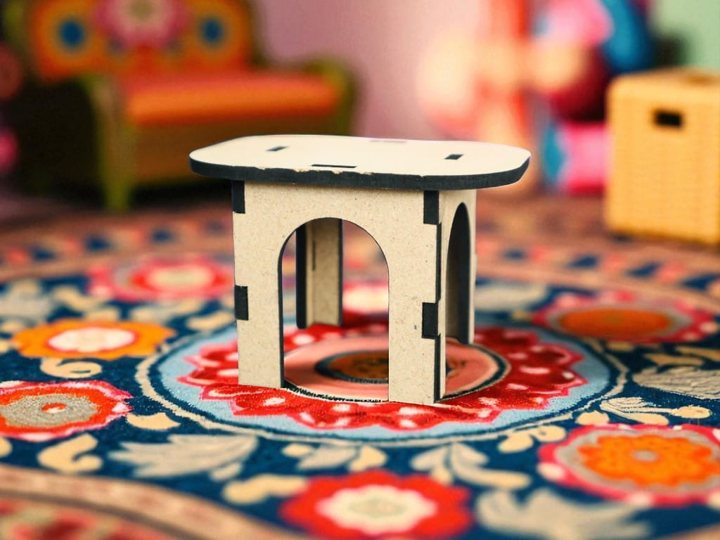 Laser Cut Wooden Miniature Table Dollhouse Furniture