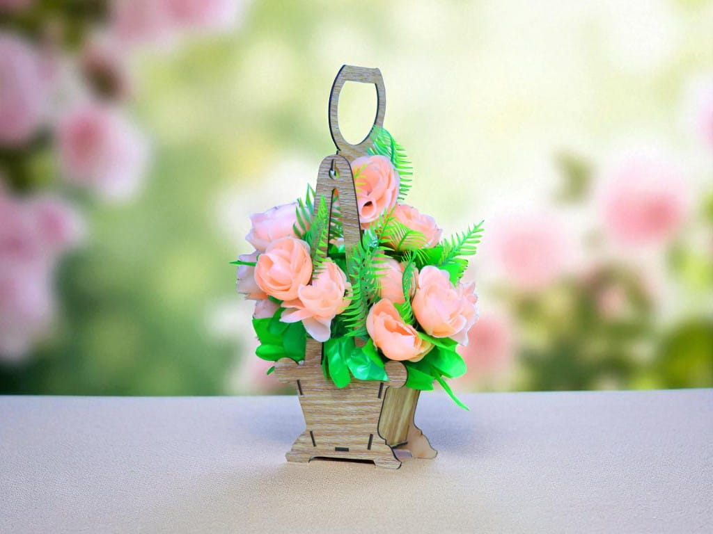 Laser Cut Elegant Hanging Flower Basket