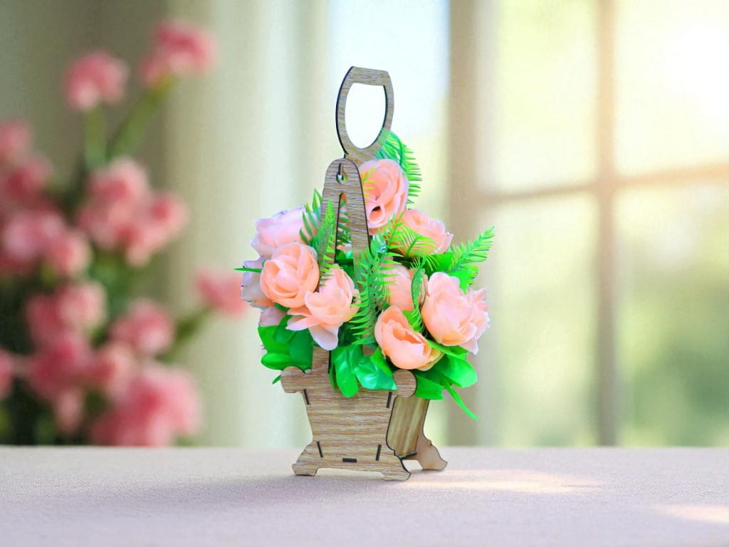Laser Cut Elegant Hanging Flower Basket