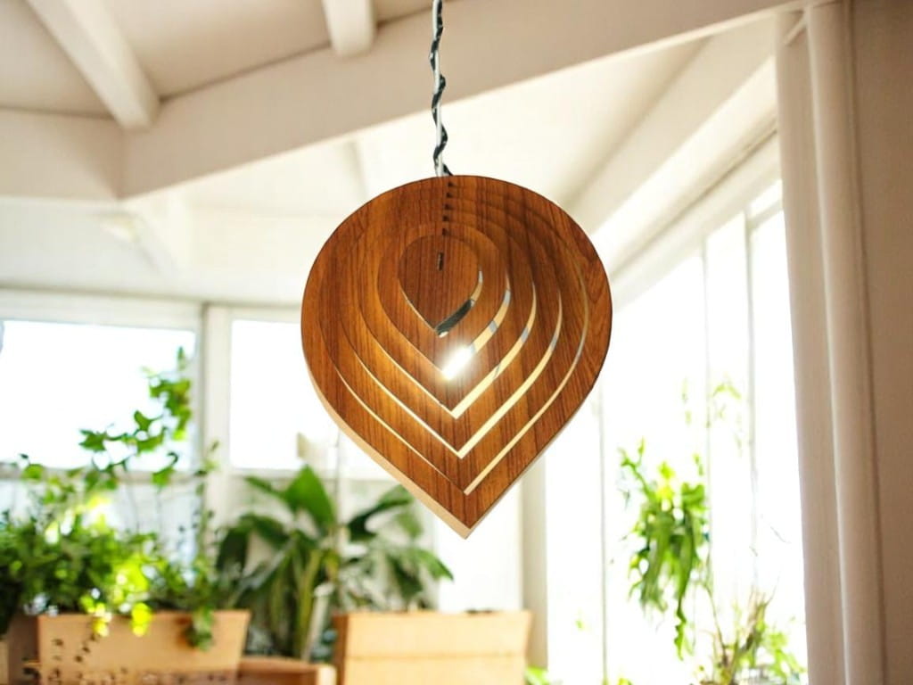 Laser Cut Modern Wooden Pendant Lamp