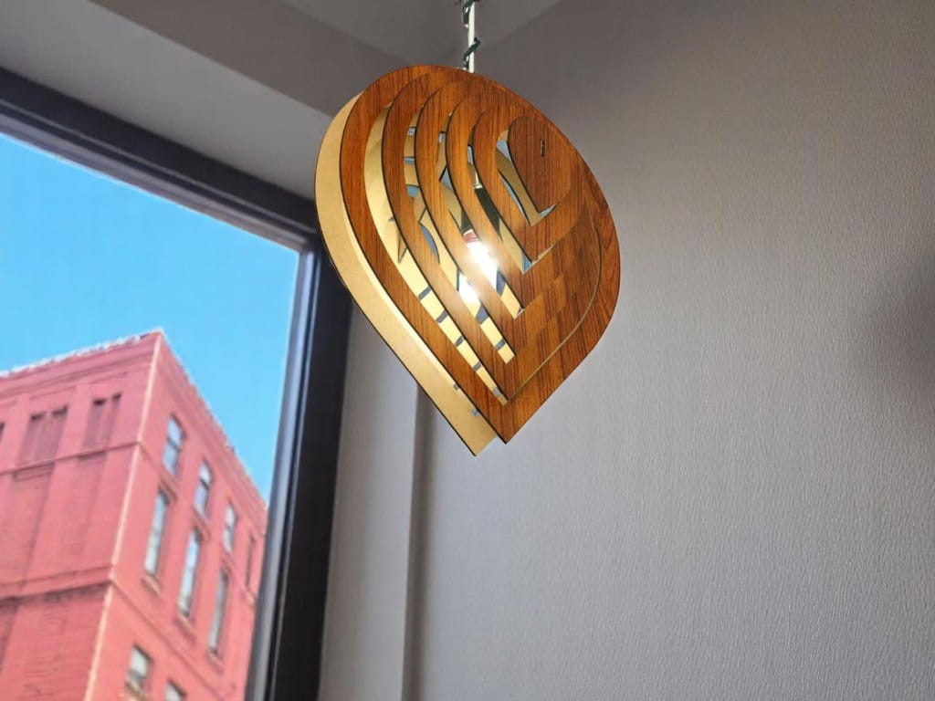 Laser Cut Modern Wooden Pendant Lamp