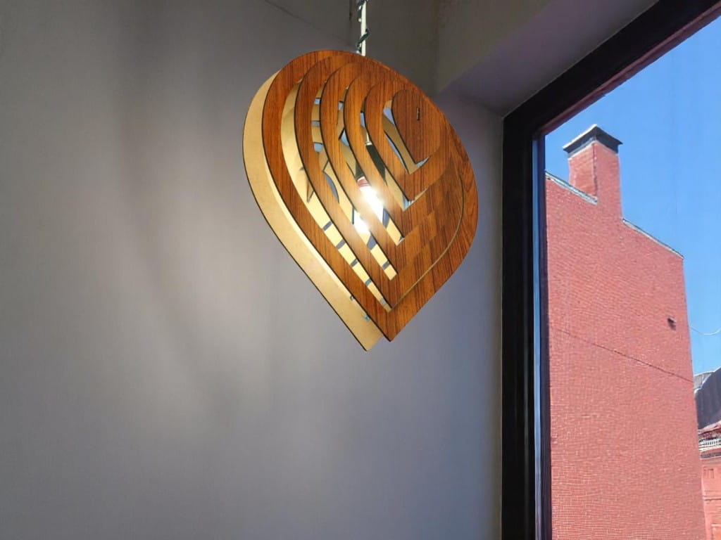 Laser Cut Modern Wooden Pendant Lamp