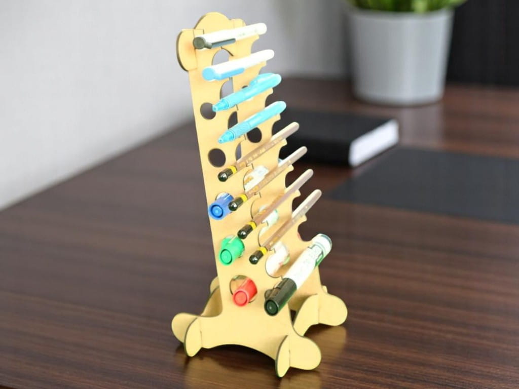 Laser Cut Wooden Marker Holder Display Stand
