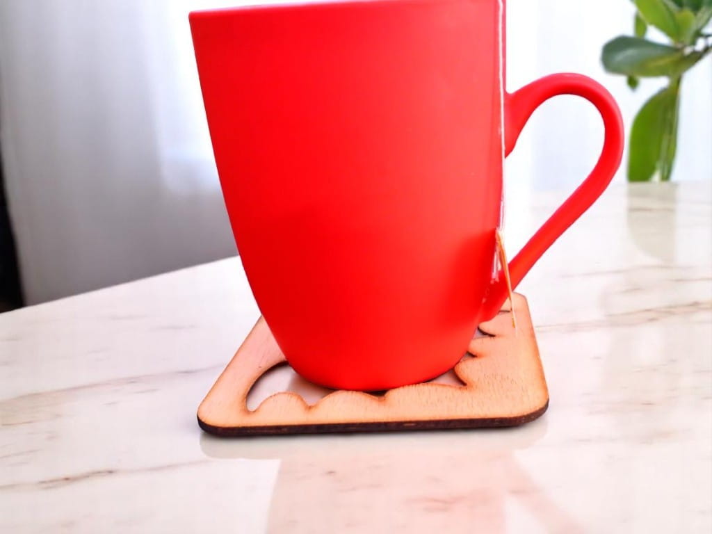 Laser Cut Wooden Coaster for Tea and Drinks