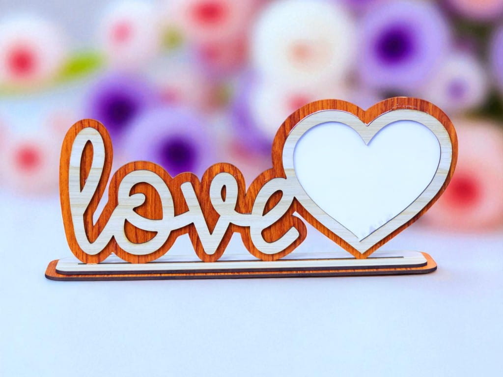 Laser Cut Wooden Love Photo Frame