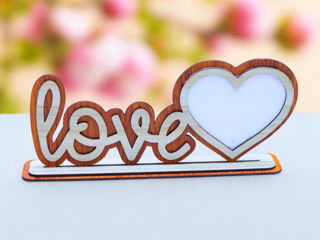 Laser Cut Wooden Love Photo Frame