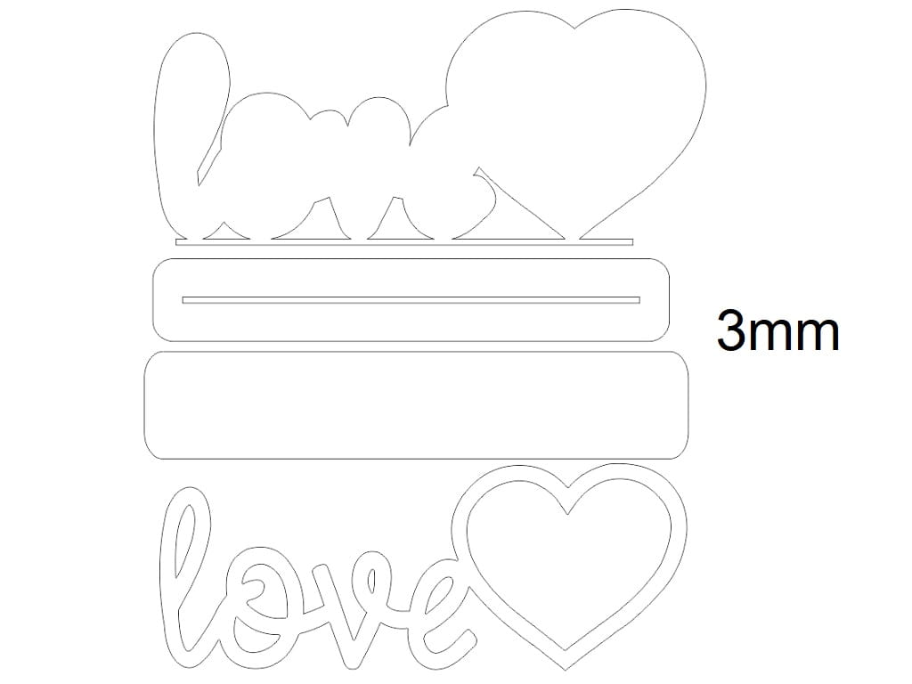 Laser Cut Wooden Love Photo Frame