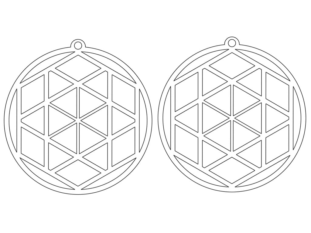 Laser Cut Acrylic Round Geometric Earrings