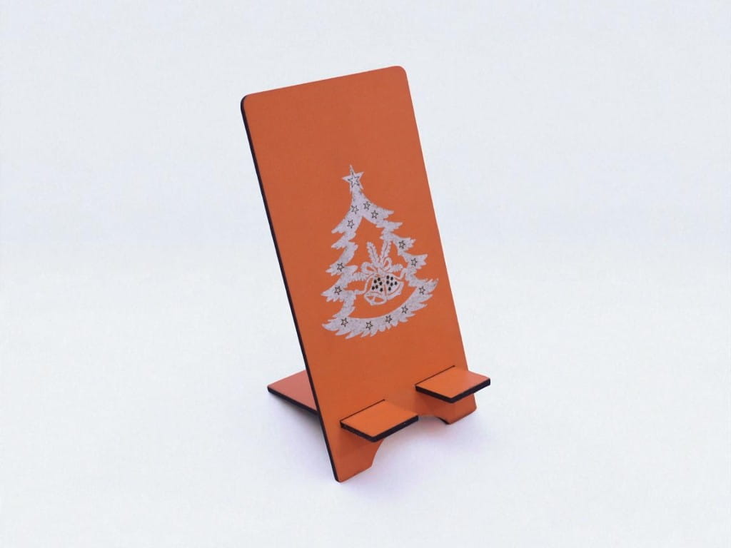 Laser Cut Wooden Christmas Tree Phone Stand