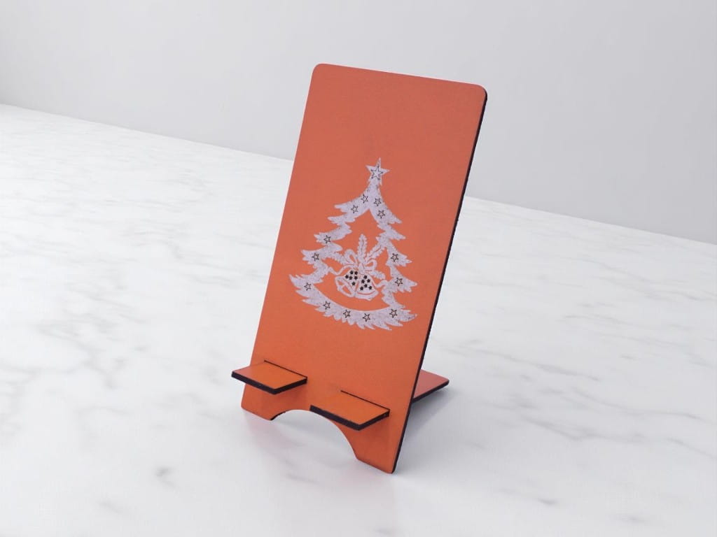 Laser Cut Wooden Christmas Tree Phone Stand