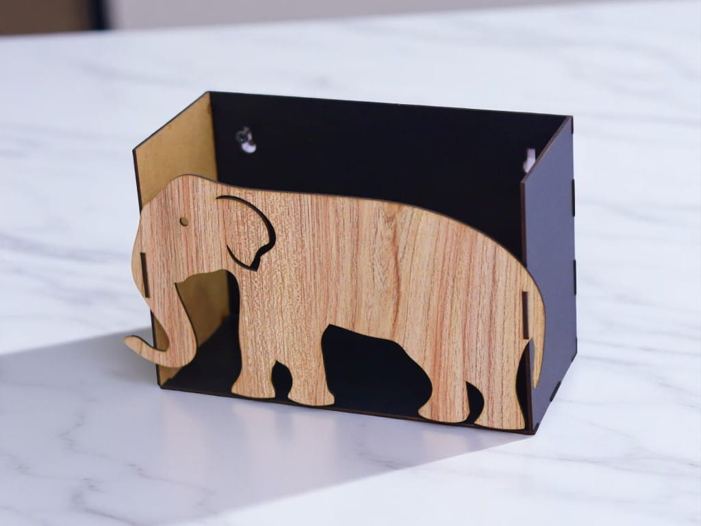 Laser Cut Wooden Elephant Wall Shelf