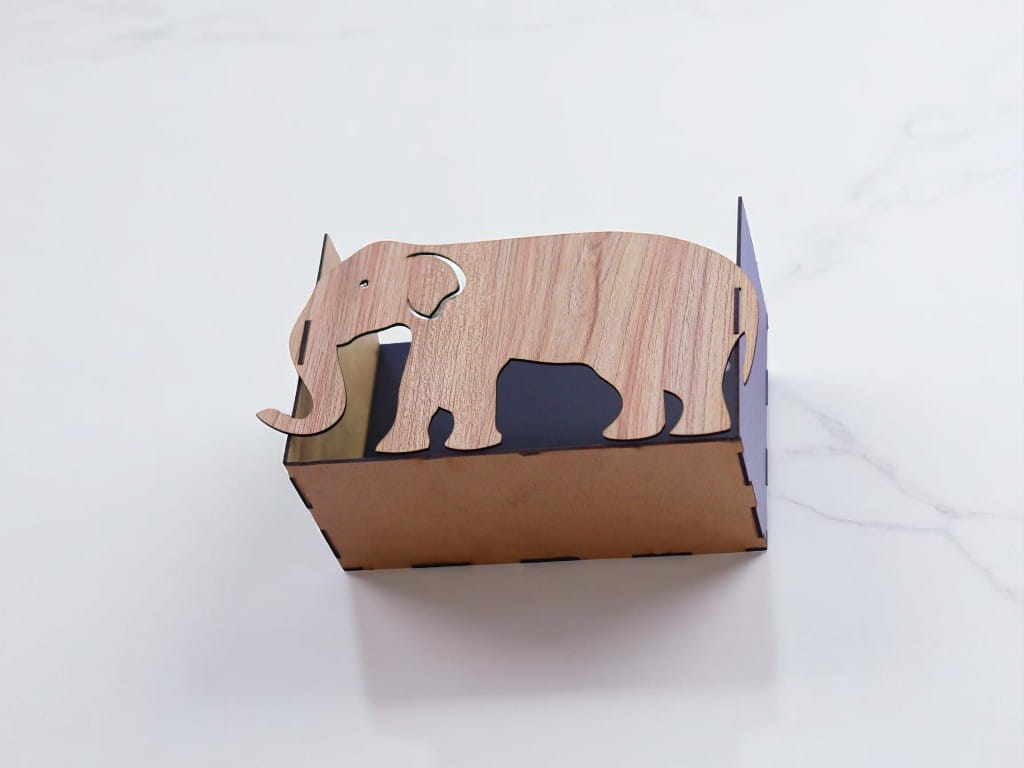 Laser Cut Wooden Elephant Wall Shelf