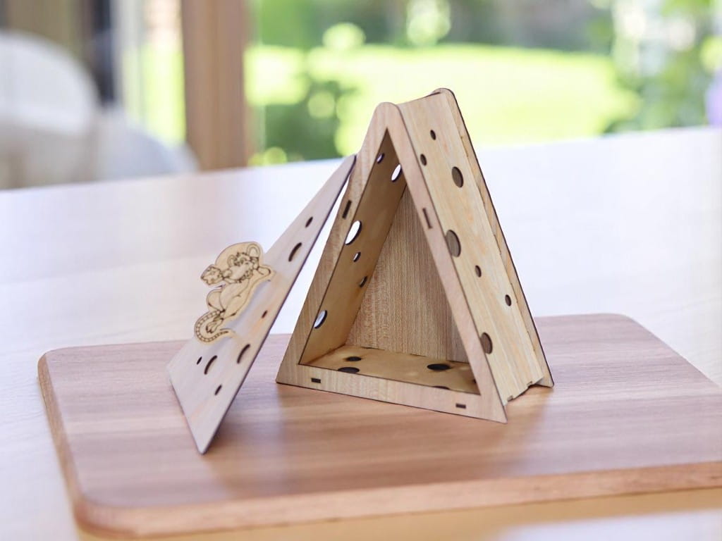 Laser Cut Wooden Mouse Cheese Gift Box