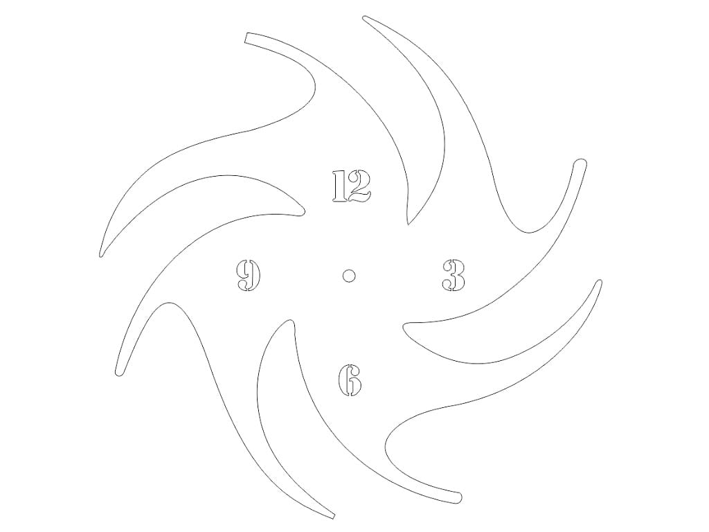 Laser Cut Spiral Swirl Wooden Wall Clock