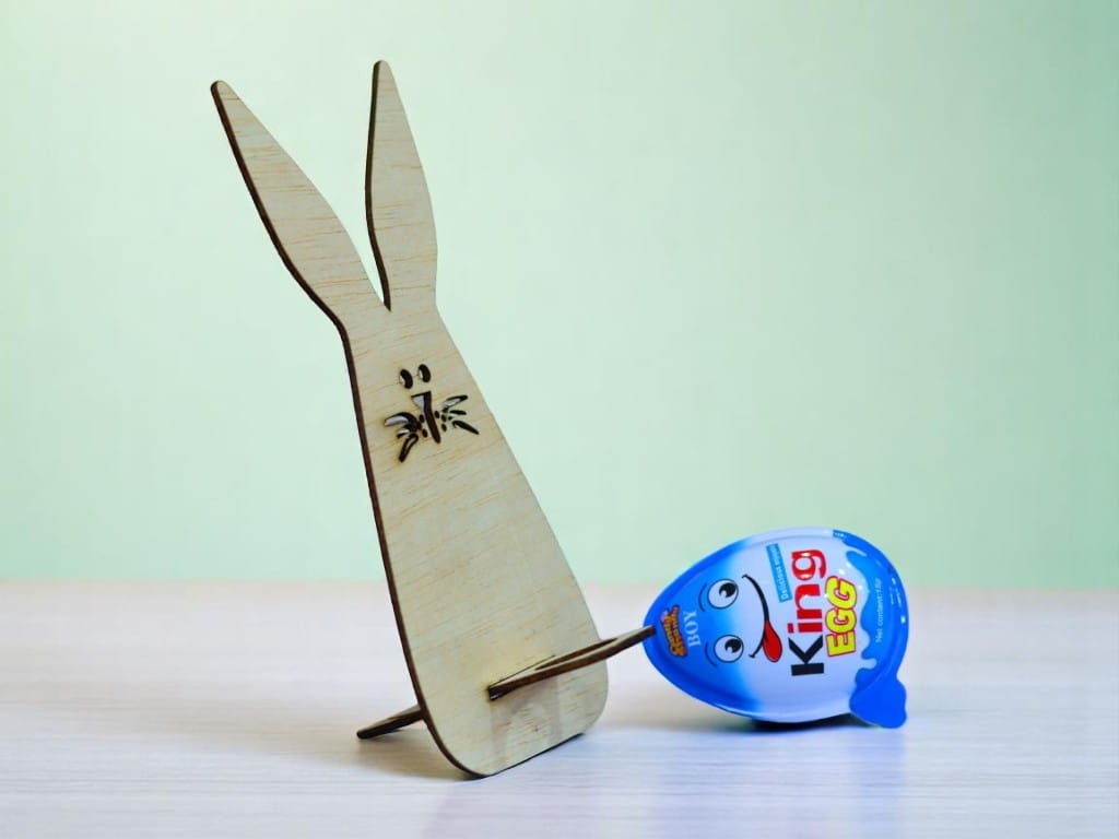 Laser Cut Cute Easter Bunny Egg Holder