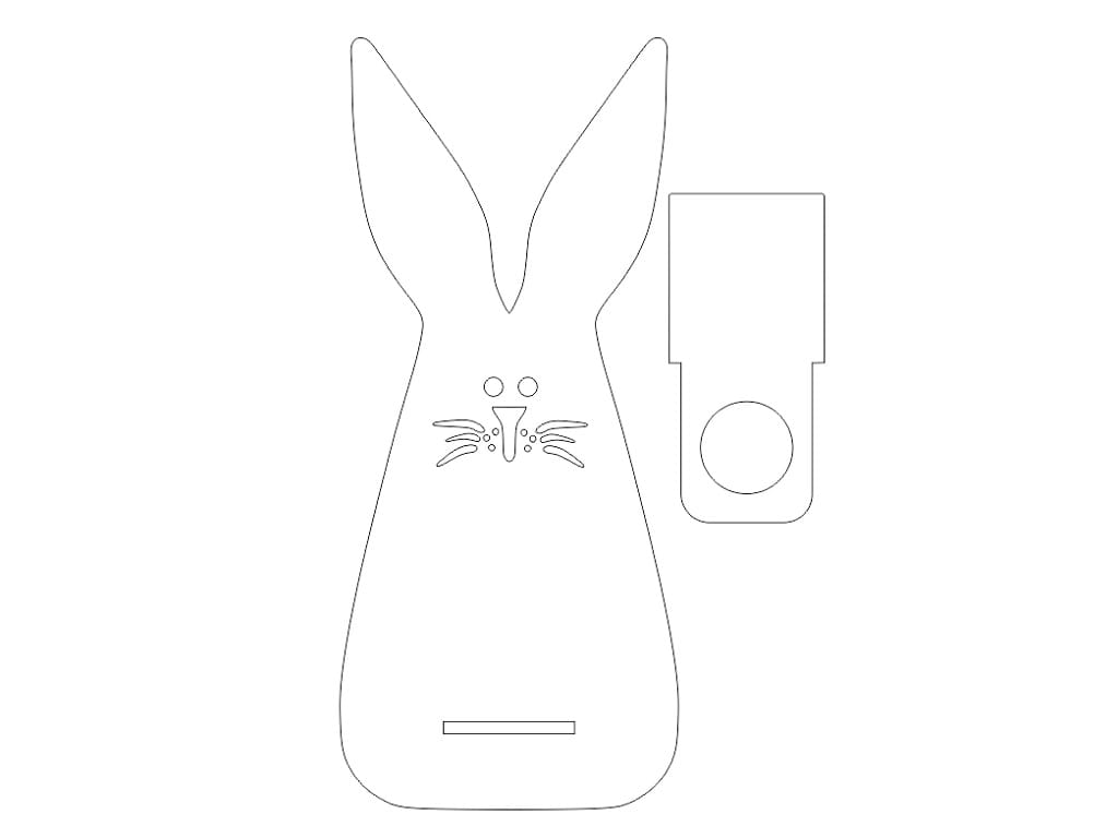 Laser Cut Cute Easter Bunny Egg Holder