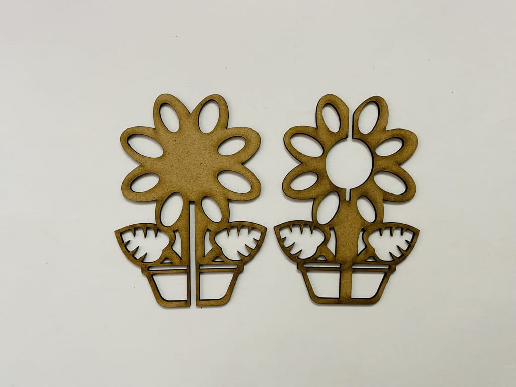 Laser Cut 3D Wooden Flower Table Decor