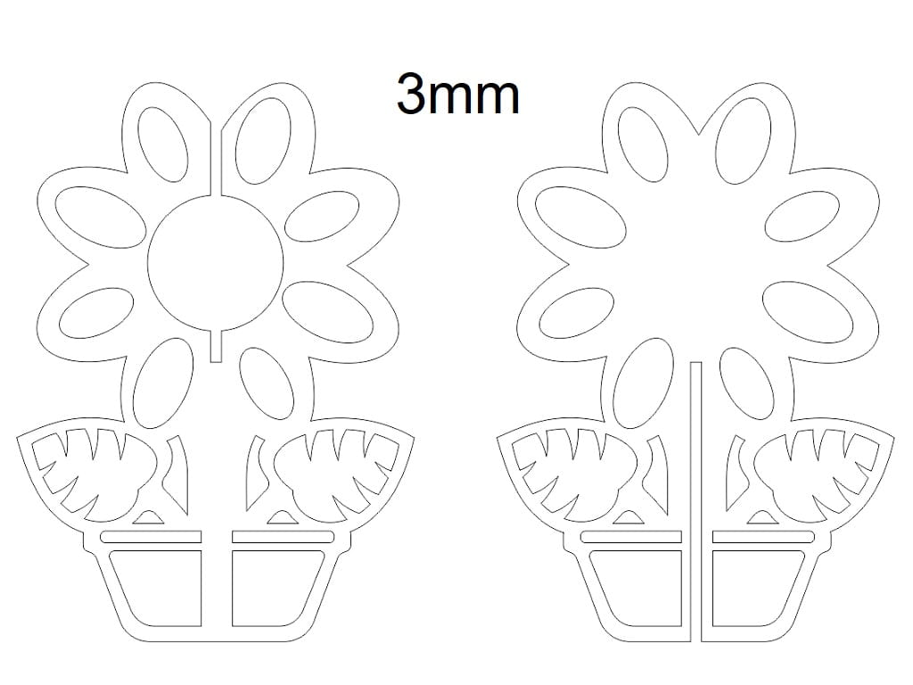 Laser Cut 3D Wooden Flower Table Decor