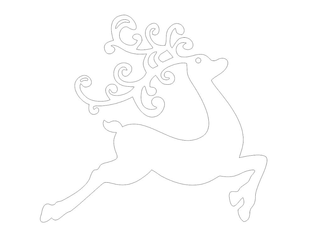 Laser Cut Christmas Deer Ornament